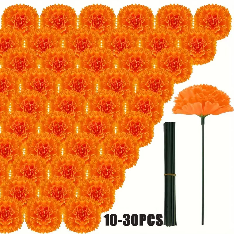 10-30PCS Faux Carnation Marigo - Indian Wedding Decor Supply recensione e prezzo