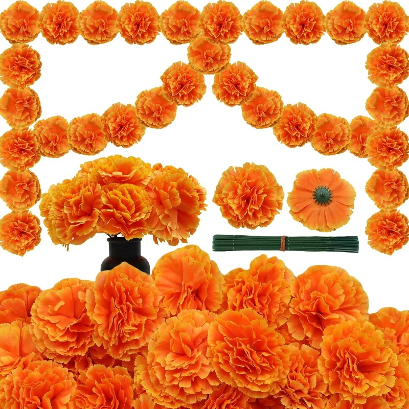 10-30PCS Silk Carnation Marigo - Indian Wedding Decor Supply recensione e prezzo