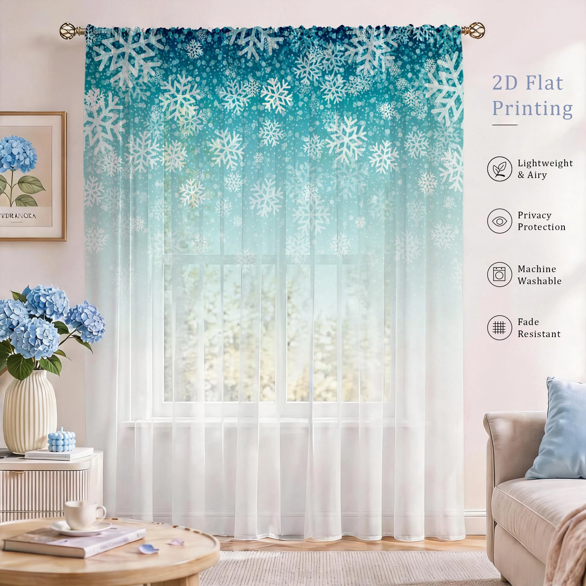 Floral Gradient Sheer Curtain, - Good Floral & Wedding Decor Supply recensione e prezzo