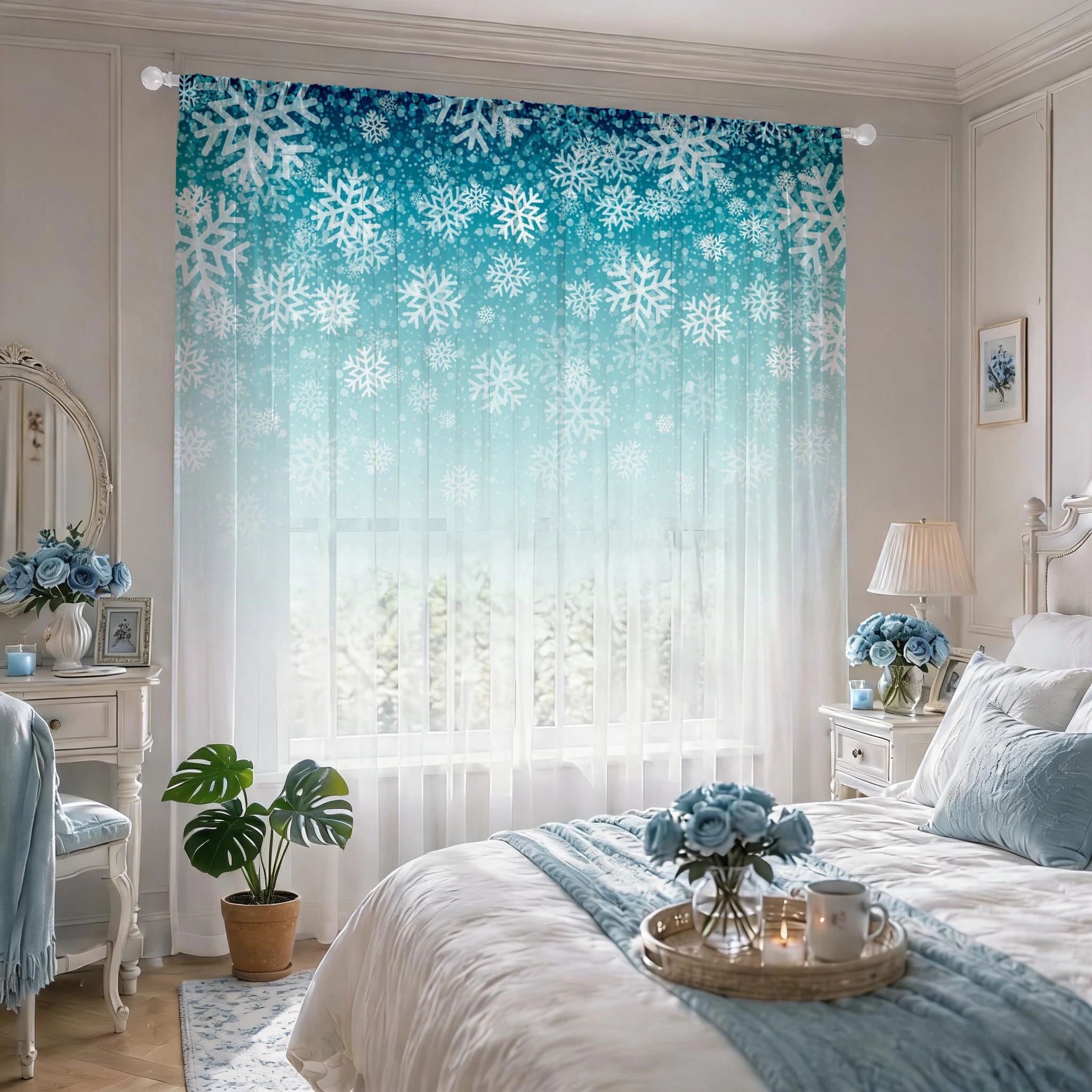 Floral Gradient Sheer Curtain, - Good Floral & Wedding Decor Supply recensione e prezzo