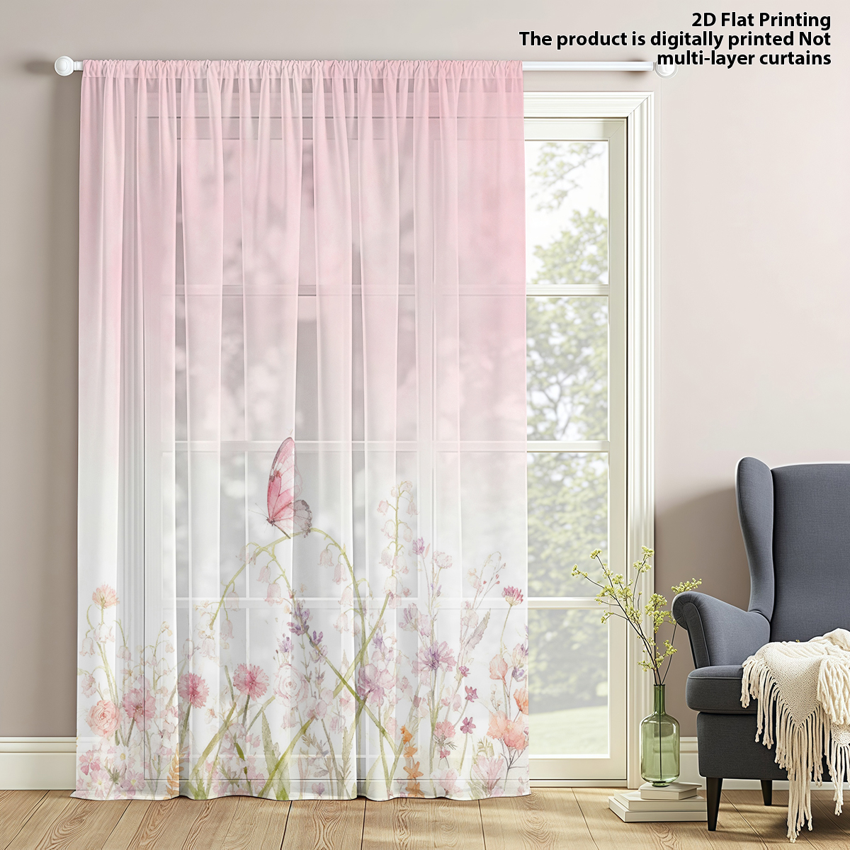 Flower Series Sheer Curtain, G - Good Floral & Wedding Decor Supply recensione e prezzo