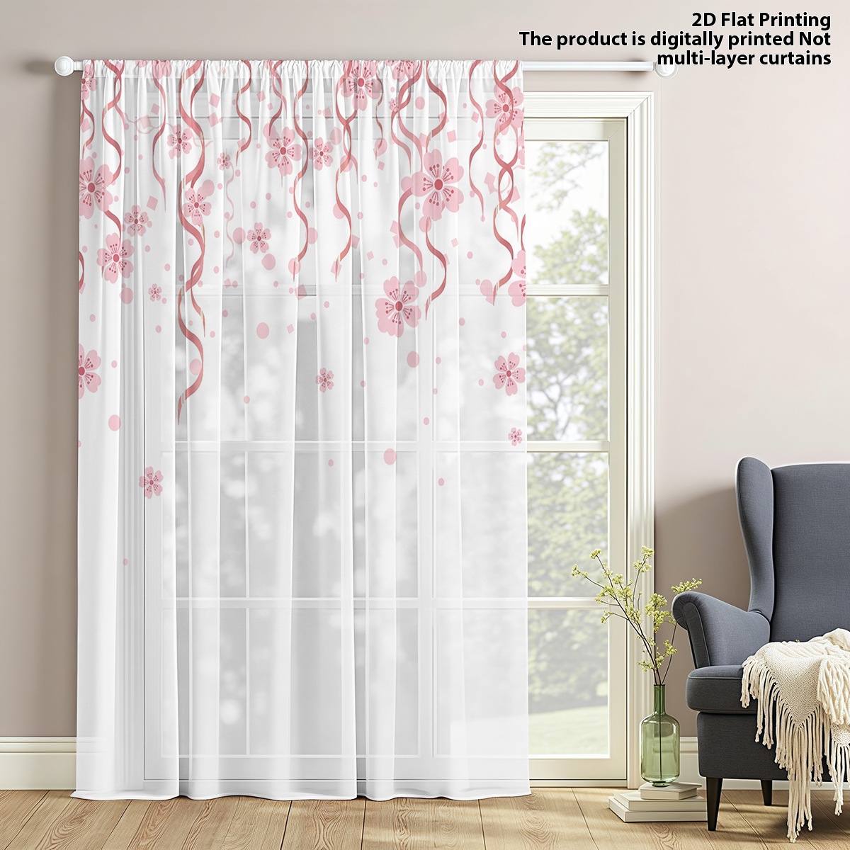 Flower Series Sheer Curtain, G - Good Floral & Wedding Decor Supply recensione e prezzo