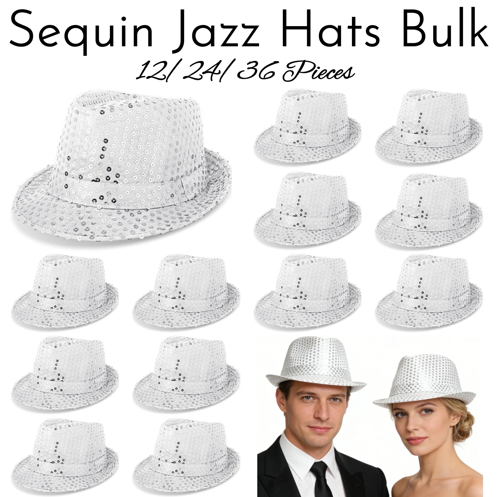 12-36Pcs Sequin Hats Bulk Glit - Wedding Supply In Bulk recensione e prezzo