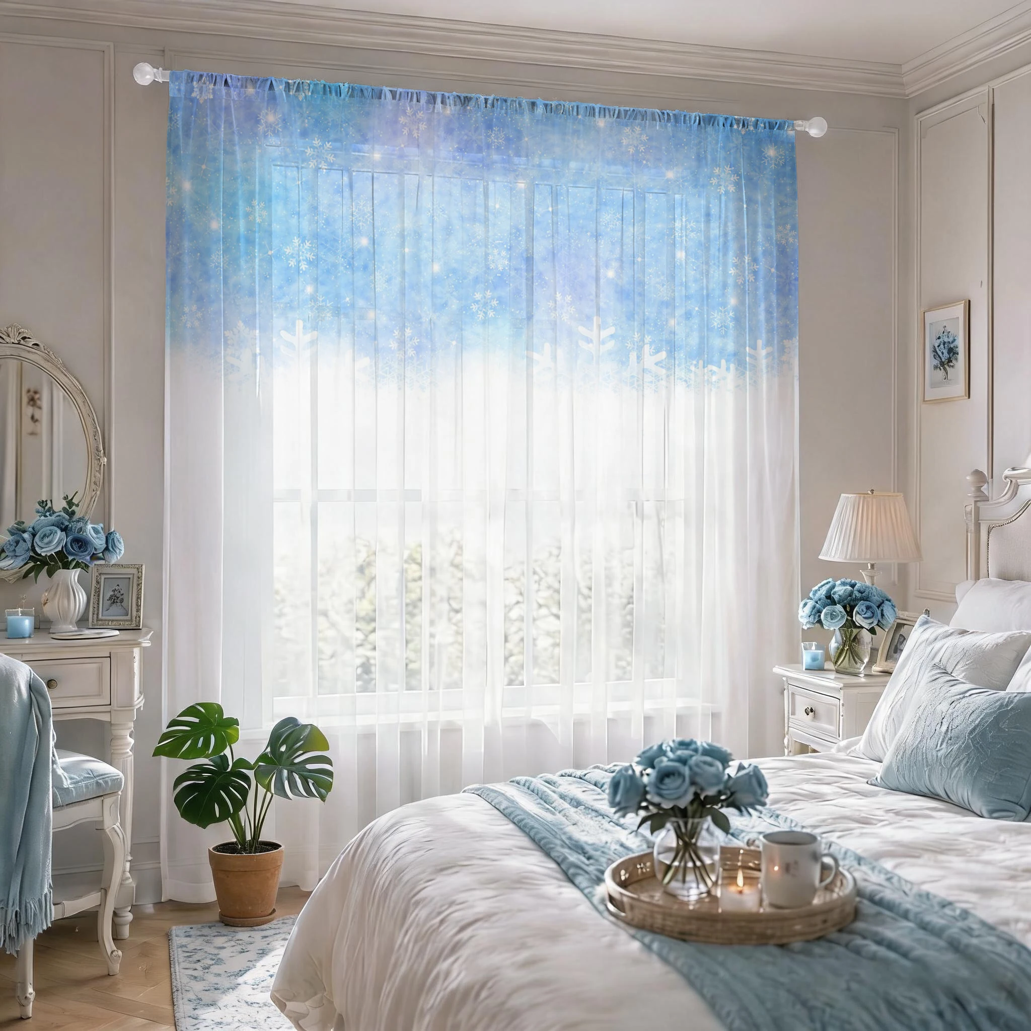 Floral Gradient Sheer Curtain, - Good Floral & Wedding Decor Supply recensione e prezzo