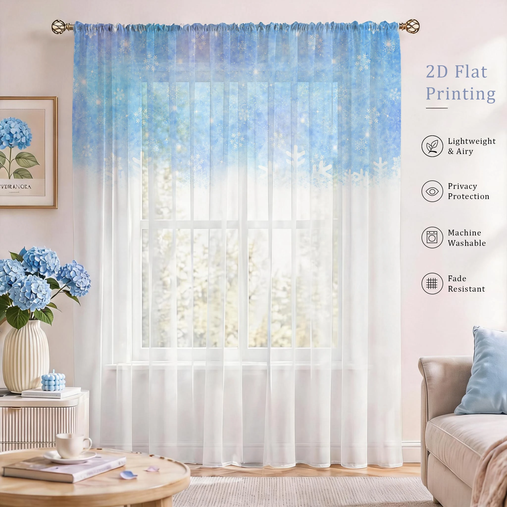 Floral Gradient Sheer Curtain, - Good Floral & Wedding Decor Supply recensione e prezzo