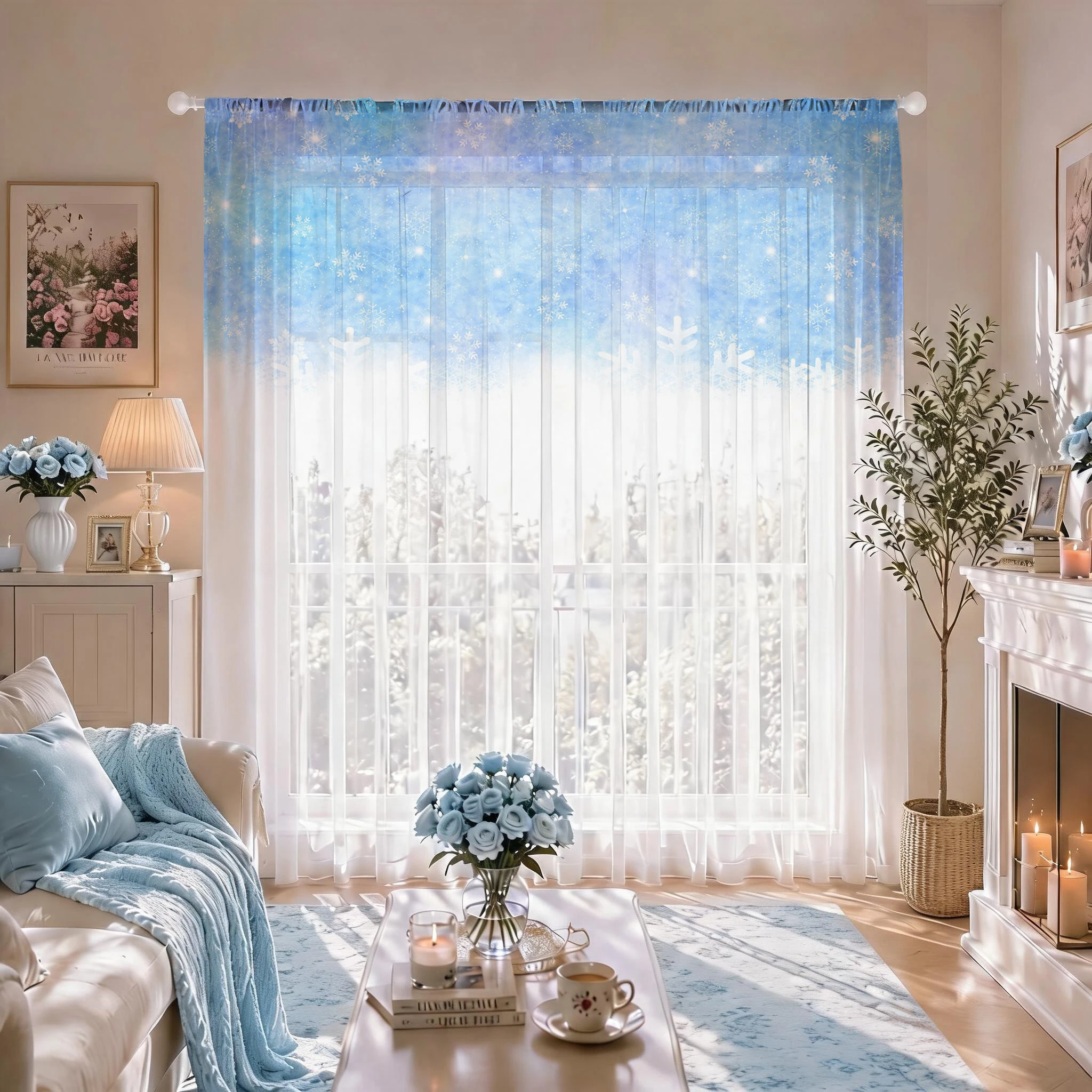 Floral Gradient Sheer Curtain, - Good Floral & Wedding Decor Supply recensione e prezzo